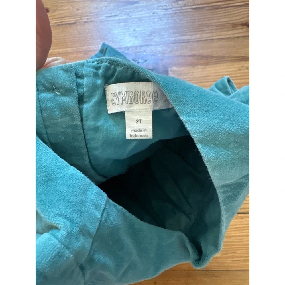 Gymboree Corduroy Dress Toddler Girls Teal‎ Sleeveless Pleated A-Line SIZE 2T